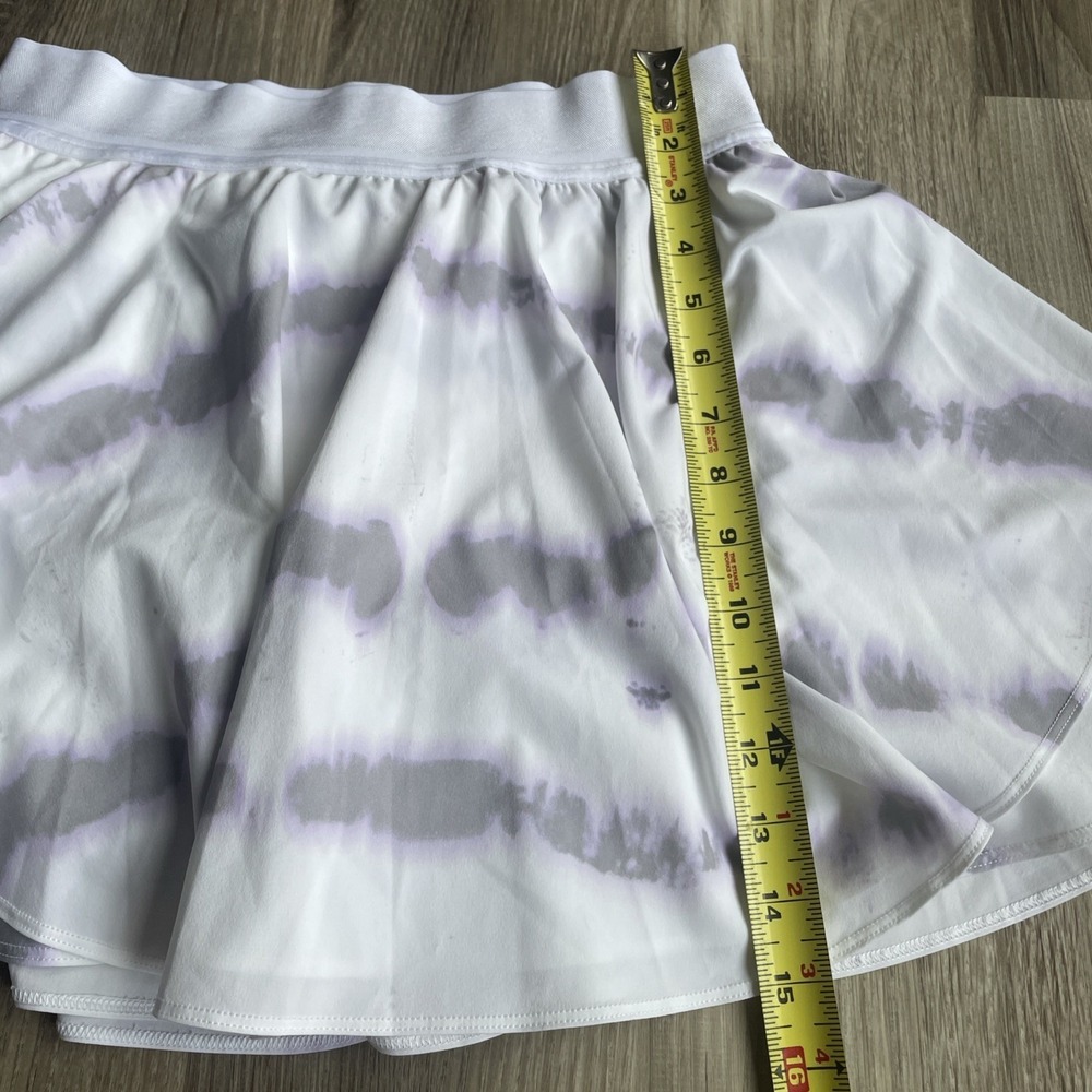 Lululemon Court Rival High Rise Skirt 6 White Purple Tie Dye Tennis Skort - Picture 6 of 7
